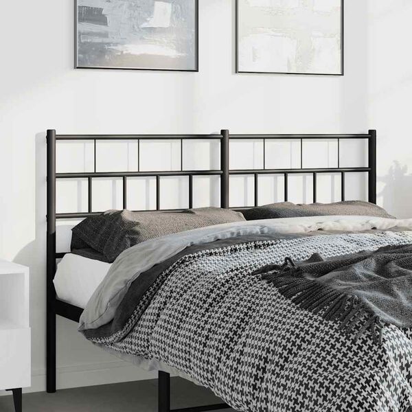 vidaXL Metal Replace Headboard Black 135 cm