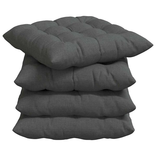 vidaXL Seat Cushions 4 pcs Dark Grey 40 x 40 x 6 cm Fabric