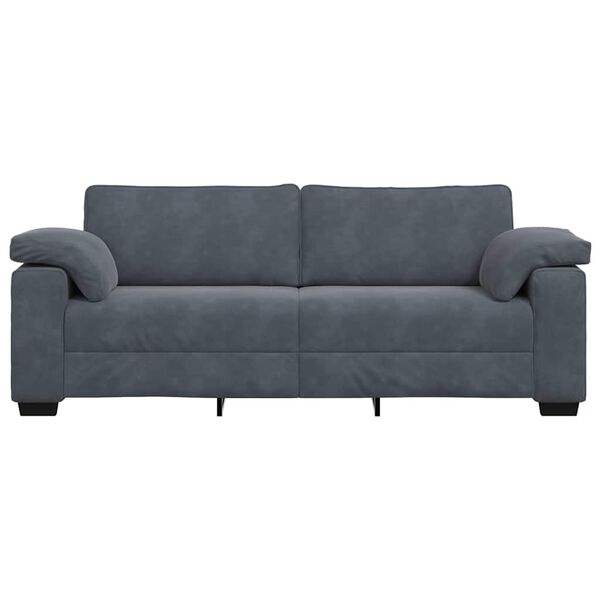 vidaXL 3-Seater Sofa Dark Grey 178 cm Velvet