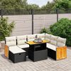 vidaXL 8 Piece Garden Sofa Set with Cushions Black Poly Rattan