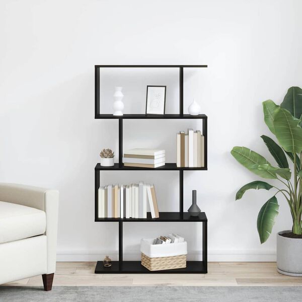 vidaXL Book Cabinet Black Oak 70 x 24 x 129 cm Engineered Wood