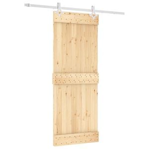 vidaXL Sliding Door 80 x 210 cm Solid Pine Wood (Untreated)
