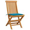 vidaXL Garden Chairs with Blue Cushions 6 pcs Solid Teak Wood