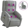 vidaXL Electric Stand up Massage Recliner Chair Light Grey Fabric