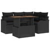 vidaXL Garden Sofa Set with Cushion 5 pcs Black Poly Rattan