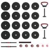 vidaXL 4-in-1 Dumbbell Set Black and Red 121 x 19.5 x 19.5 cm