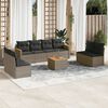 vidaXL 9 Piece Garden Sofa Set with Cushions Grey Poly Rattan