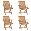 vidaXL Folding Garden Chairs 4 pcs Solid Teak Wood