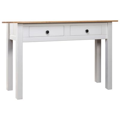 vidaXL Console Table White 110x40x72 cm Solid Pine Wood Panama Range