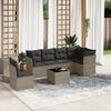 vidaXL 7 Piece Garden Sofa Set with Cushions Grey Poly Rattan