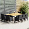 vidaXL 11 Piece Garden Dining Set Poly Rattan Grey