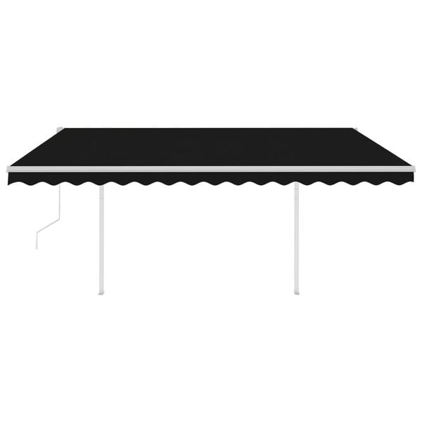 vidaXL Automatic Retractable Awning with Posts 4.5x3 m Anthracite