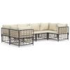 vidaXL 6 Piece Garden Lounge Set with Cushions Anthracite Poly Rattan