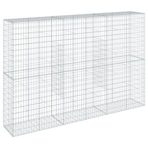 vidaXL Gabion Basket with Cover 300x50x200 cm Galvanised Iron