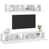 vidaXL 4 Piece TV Cabinet Set White Engineered Wood