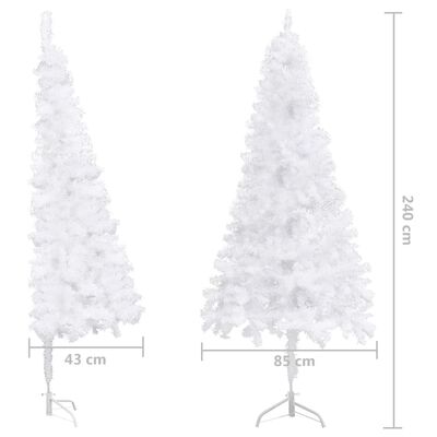 vidaXL Corner Artificial Christmas Tree White 240 cm PVC