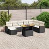 vidaXL 9 Piece Garden Sofa Set with Cushions Black Poly Rattan
