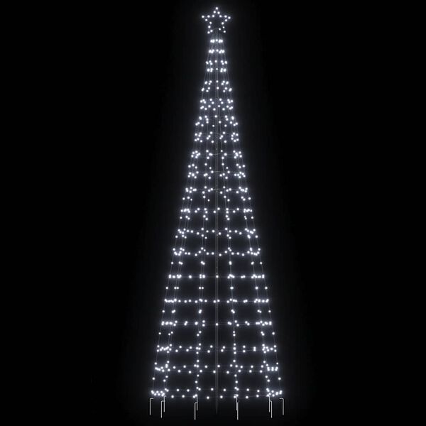 vidaXL LED Christmas Tree with Spikes 570 LEDs Cold White 300 cm