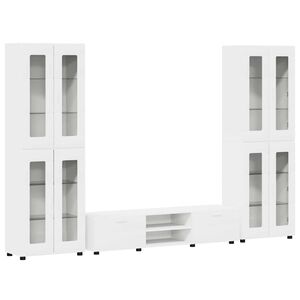 vidaXL TV Cabinet Set with Drawer with Shelf White Engineered Wood