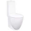 vidaXL Ceramic Toilet Back Water Flow White