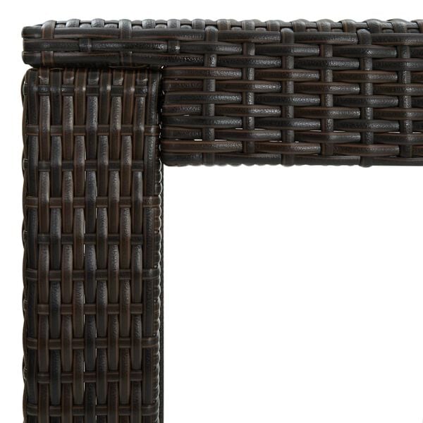 vidaXL Garden Bar Table Brown 60.5x60.5x110.5 cm Poly Rattan