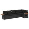vidaXL Patio Sofa Set 6-Seaters Black