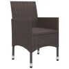 vidaXL 3 Piece Bistro Set Poly Rattan and Tempered Glass Brown
