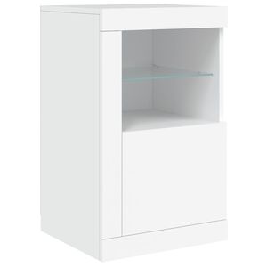 vidaXL Side Cabinet with LED Lights White Engineered Wood