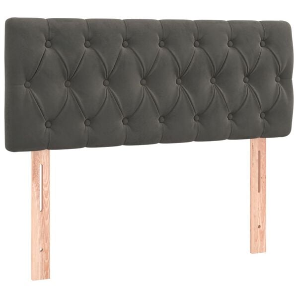 vidaXL LED Headboard Dark Grey 100 cm Velvet