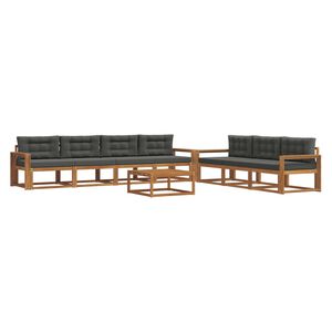 vidaXL Outdoor Sofa Set 8 pcs Natural and Anthracite