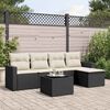 vidaXL 6 Piece Garden Sofa Set with Cushions Black Poly Rattan