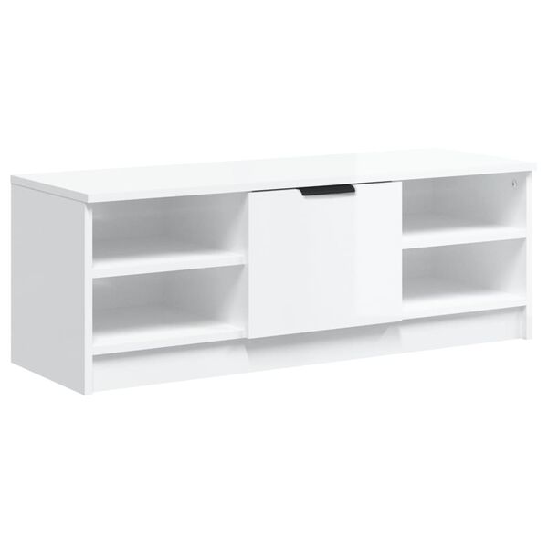 vidaXL TV Cabinet High Gloss White 102x35.5x36.5 cm Engineered Wood