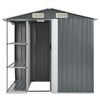 vidaXL Garden Shed with Rack Grey 205x130x183 cm Iron