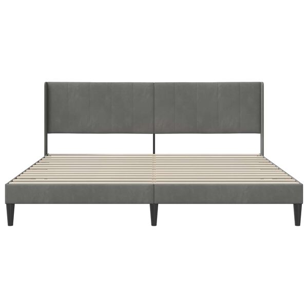 vidaXL Bed Frame with Headboard Dark Grey 180 x 200 cm Velvet