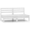 vidaXL Garden Middle Sofas 2 pcs White Solid Wood Pine