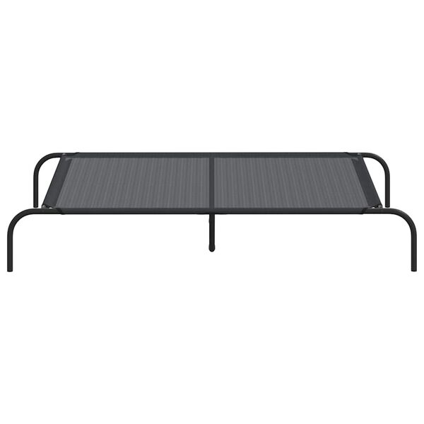 vidaXL Elevated Dog Bed Black 130x80x20 cm Textilene and Steel