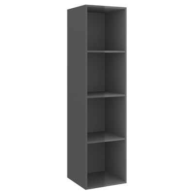 vidaXL 4 Piece TV Cabinet Set High Gloss Grey Engineered Wood