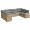 vidaXL 9 Piece Garden Sofa Set with Cushions Beige Poly Rattan