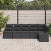 vidaXL Sofa Set with Cushion 6 pcs Black Poly Rattan