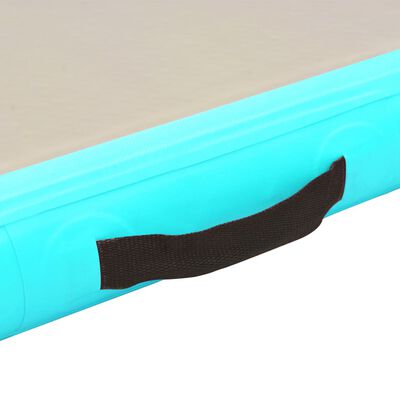 vidaXL Inflatable Gymnastics Mat with Pump 400x100x10 cm PVC Green