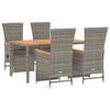 vidaXL 5 Piece Garden Dining Set with Cushions Grey Poly Rattan
