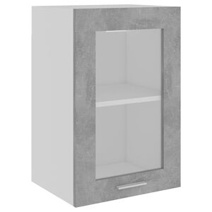 vidaXL Hanging Glass Cabinet | Concrete grey | Engineered wood | Medium
