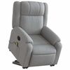 vidaXL Electric Stand up Massage Recliner Chair Light Grey Fabric