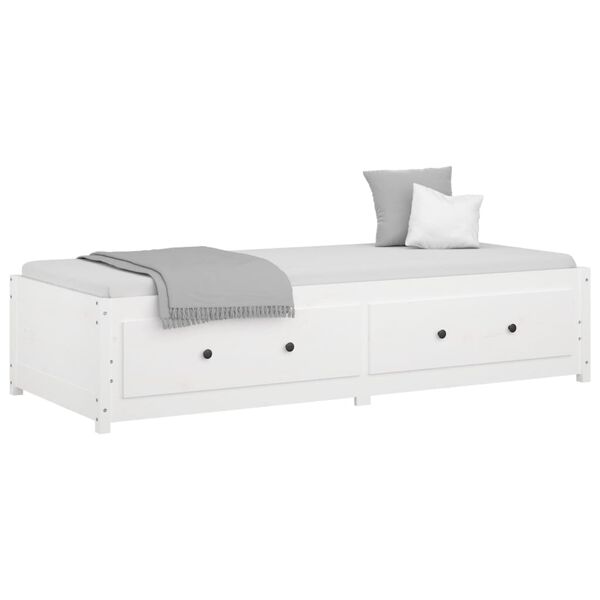 vidaXL Day Bed without Mattress White 90x190 cm Single Single Solid Wood Pine