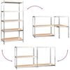 vidaXL 5-Layer Heavy-duty Shelves 3 pcs Silver Steel&Engineered Wood