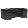 vidaXL 6 Piece Garden Sofa Set with Cushions Black Poly Rattan