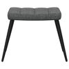 vidaXL Relaxing Chair with a Stool Dark Grey Fabric