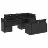 vidaXL 9 Piece Garden Sofa Set with Cushions Black Poly Rattan