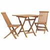 vidaXL Garden Dining Set 3 pcs Brown Solid teak wood