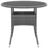 vidaXL 3 Piece Garden Dining Set Poly Rattan Grey